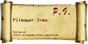 Pilmayer Irma névjegykártya